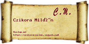 Czikora Milán névjegykártya