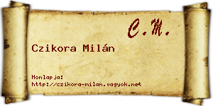 Czikora Milán névjegykártya